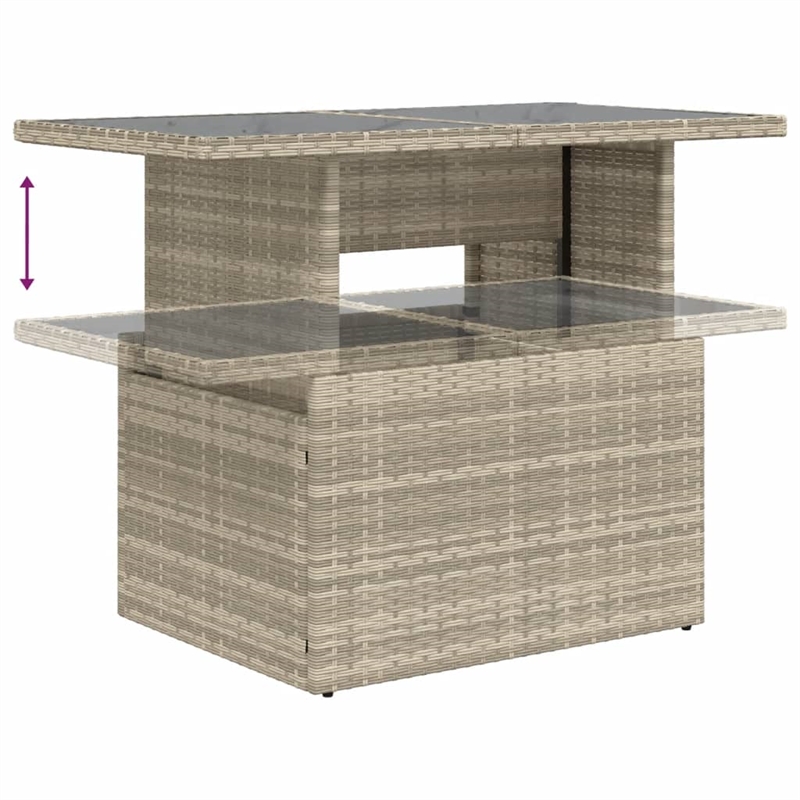 vidaXL Poly Rattan Sofa Set in Gray
