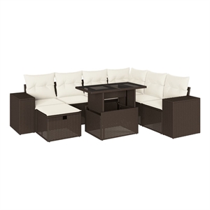 vidaXL 8 Piece Sofa Set in Brown