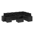 vidaXL 9 Piece Poly Rattan Sofa Set in Black