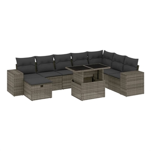 vidaXL Steel Sofa Set in Gray