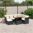 vidaXL 8 Piece Steel Medium Sofa Set in Black