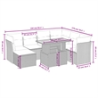 vidaXL 8 Piece Steel Medium Sofa Set in Black