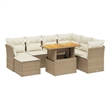 vidaXL 8 Piece Solid Acacia Wood Small Sofa Set in Beige