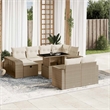 vidaXL 11 Piece Steel Large Sofa Set in Beige