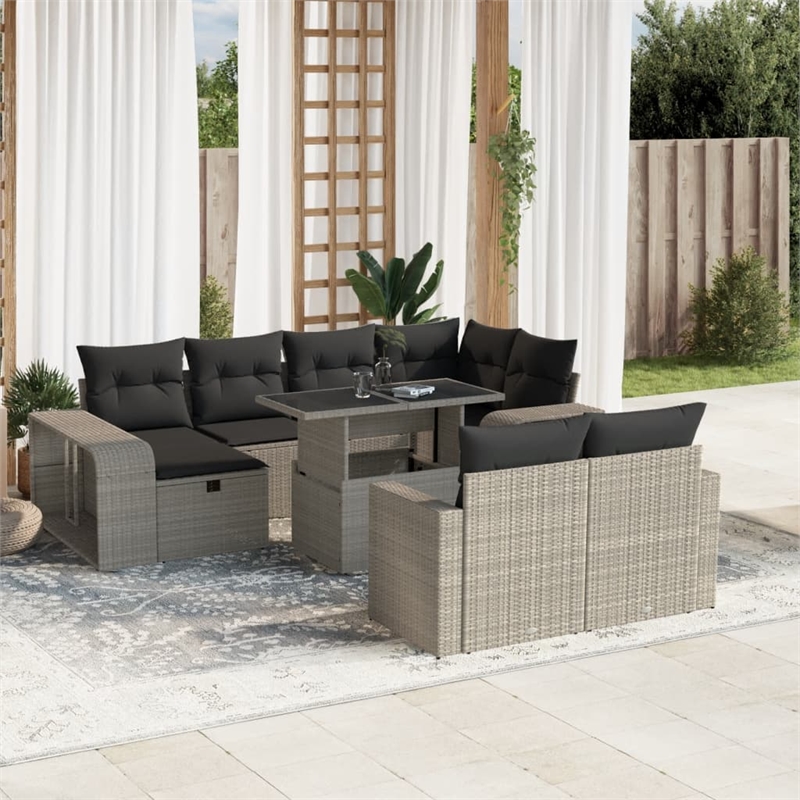 vidaXL 11 Piece Sofa Set in Gray