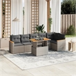 vidaXL 7 Piece Solid Acacia Wood Sofa Set in Gray