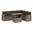 vidaXL 7 Piece Solid Acacia Wood Small Sofa Set in Gray