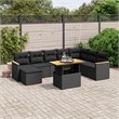 vidaXL 9 Piece Poly Rattan Large Sofa Set in Black