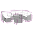 vidaXL 9 Piece Poly Rattan Large Sofa Set in Black
