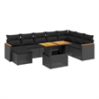 vidaXL 9 Piece Poly Rattan Large Sofa Set in Black