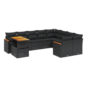 vidaXL Garden Sofa Set in Black
