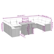 vidaXL 11 Piece Steel Sofa Set in Gray/Beige