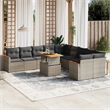 vidaXL 11 Piece Solid Acacia Wood Sofa Set in Gray