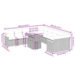 vidaXL 11 Piece Solid Acacia Wood Sofa Set in Gray