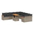 vidaXL 11 Piece Solid Acacia Wood Sofa Set in Gray