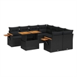 vidaXL 9 Piece Steel Large Sofa Set in Black