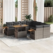 vidaXL 9 Piece Steel Sofa Set in Gray