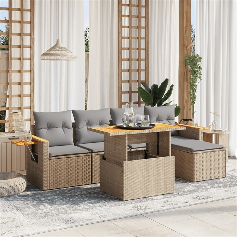 vidaXL Garden Sofa Set in Beige