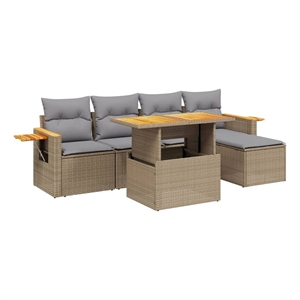 vidaXL Garden Sofa Set in Beige