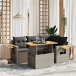 vidaXL 5 Piece Solid Acacia Wood Sofa Set in Gray