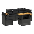 vidaXL 6 Piece Poly Rattan Sofa Set in Black