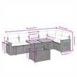 vidaXL 7 Piece Solid Acacia Wood Large Sofa Set in Beige