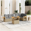 vidaXL 7 Piece Poly Rattan Sofa Set in Gray/Beige