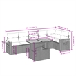vidaXL 7 Piece Poly Rattan Sofa Set in Gray/Beige