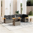 vidaXL 7 Piece Solid Acacia Wood Sofa Set in Gray