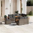 vidaXL 9 Piece Solid Acacia Wood Sofa Set in Gray