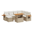 vidaXL 8 Piece Solid Acacia Wood Sofa Set in Beige