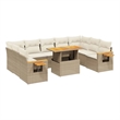 vidaXL 10 Piece Solid Acacia Wood Patio Sofa Set