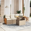 vidaXL 5 Piece Sofa Set in White/Cream/Beige