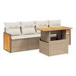 vidaXL 5 Piece Sofa Set in White/Cream/Beige
