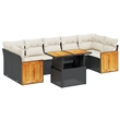 vidaXL 8 Piece Sofa Set in Black/White/Cream