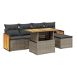 vidaXL 6 Piece Solid Acacia Wood Small Sofa Set in Gray