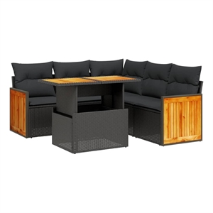 vidaXL Garden Sofa Set in Black