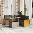 vidaXL 6 Piece Poly Rattan Sofa Set in Beige