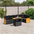 vidaXL 7 Piece Patio Sofa Set in Black/Brown