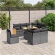 vidaXL 9 Piece Poly Rattan Sofa Set in Black