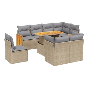 vidaXL Steel Large Sofa Set in Gray/Beige