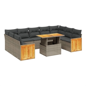 vidaXL 10 Piece Sofa Set in Gray