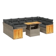 vidaXL 10 Piece Sofa Set in Gray