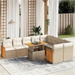 vidaXL 10 Piece Poly Rattan Sofa Set in Beige
