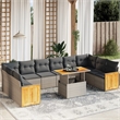 vidaXL 11 Piece Solid Acacia Wood Sofa Set in Gray