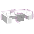 vidaXL 11 Piece Solid Acacia Wood Sofa Set in Gray