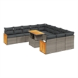 vidaXL 11 Piece Solid Acacia Wood Sofa Set in Gray