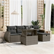 vidaXL Poly Rattan Small Sofa Set in Gray