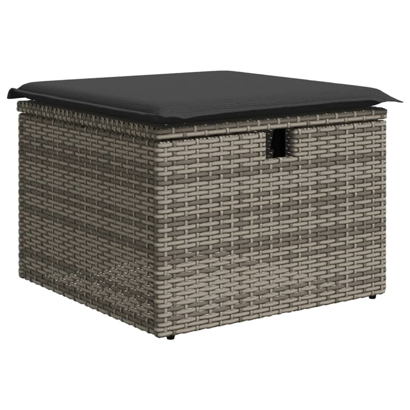 vidaXL Poly Rattan Small Sofa Set in Gray