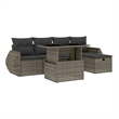vidaXL Poly Rattan Small Sofa Set in Gray